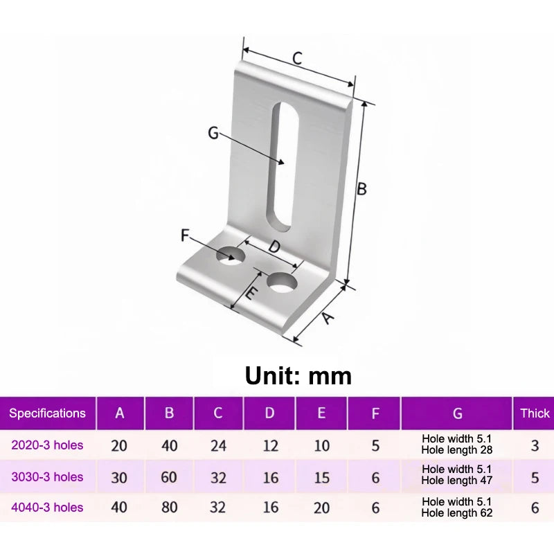 1/2Pcs Aluminum Profile Frame Support Brackets Layer Plate Outer Side Fixing Parts Compatible with 2020 3030 4040 Oasis Select