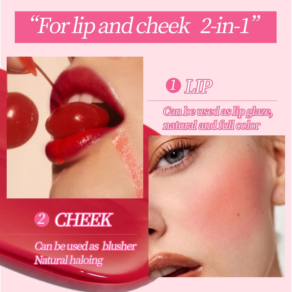 QIBEST Moisturizing Lip Glaze – Dual-Use Lips, Eyes & Cheeks