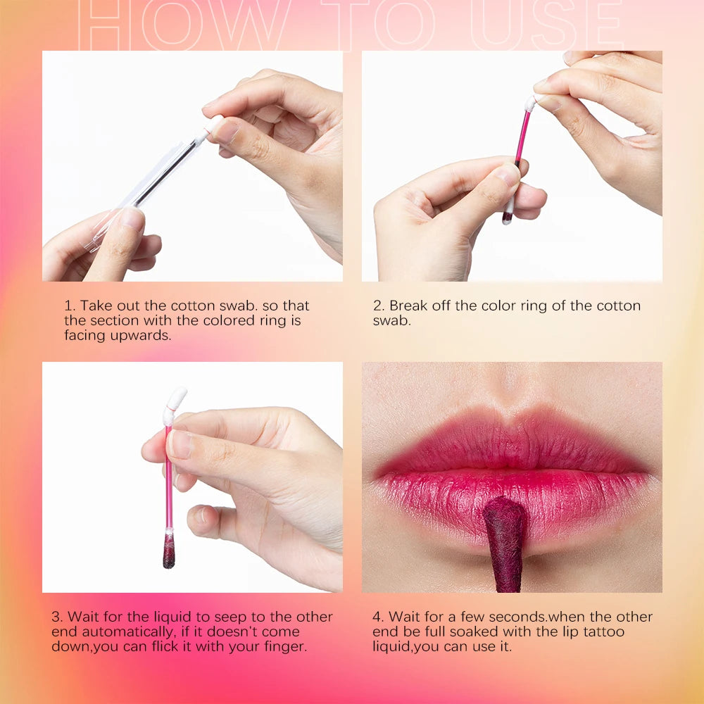 New Cotton Swab Lip Gloss Tattoo Lipstick Velvety Waterproof Matte Lip Gloss Portable Lip gloss Women Use Of Vacation Tourism Oasis Select