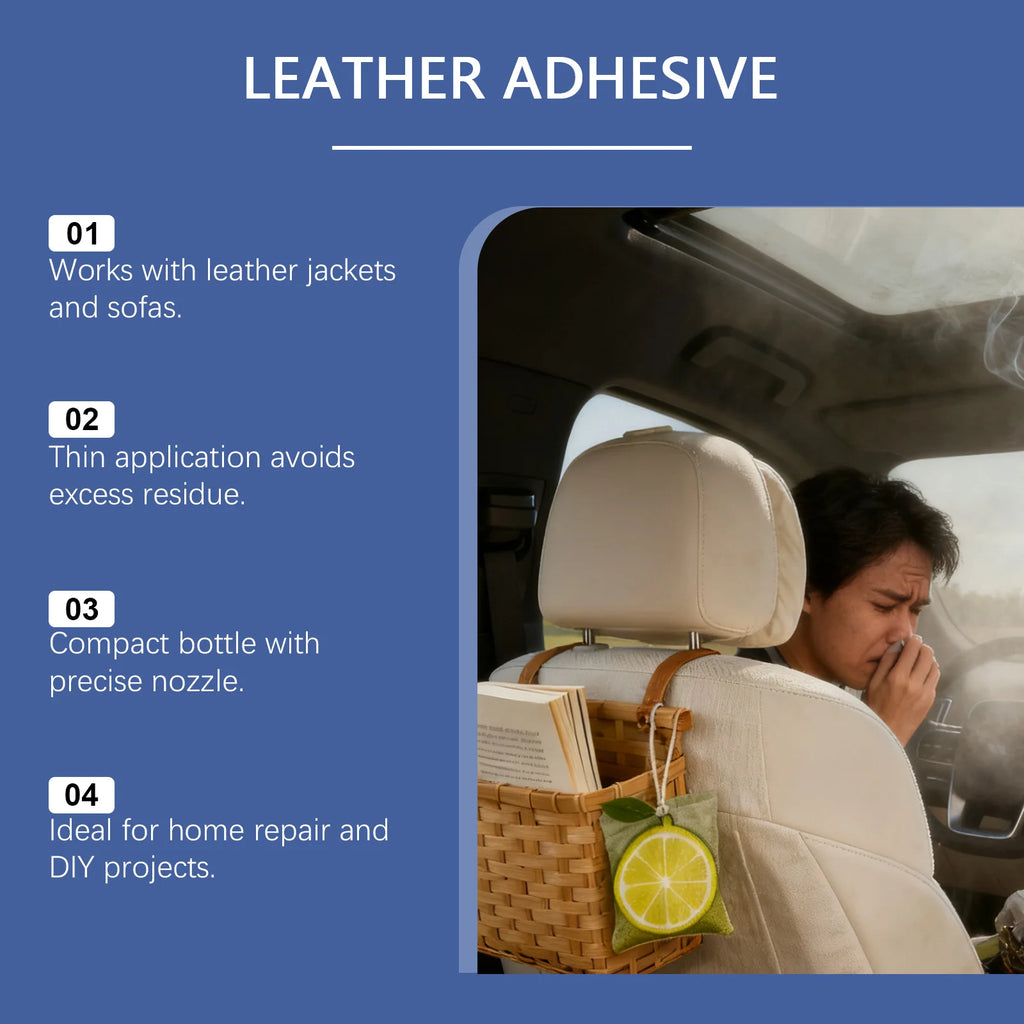 Leather Adhesive for Leather Shoes Bags Strong Adhesion Waterproof Quick Dry Avoid Drilling Nailing Car Leather Care Oasis Select