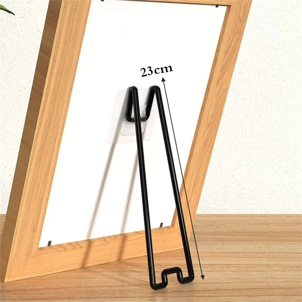 No Drill No Nail Photo Frame Stand Desktop Display Holder For Pictures Albums And Artwork Easy Setup Sturdy Support Only Bracket Oasis Select Black-L 3-9