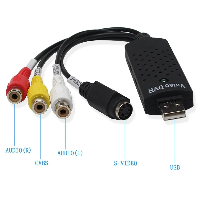 USB Audio Video Capture Card Adapter USB 2.0 to RCA Video Capture Converter with USB Cable For TV DVD VHS Capture Device Oasis Select