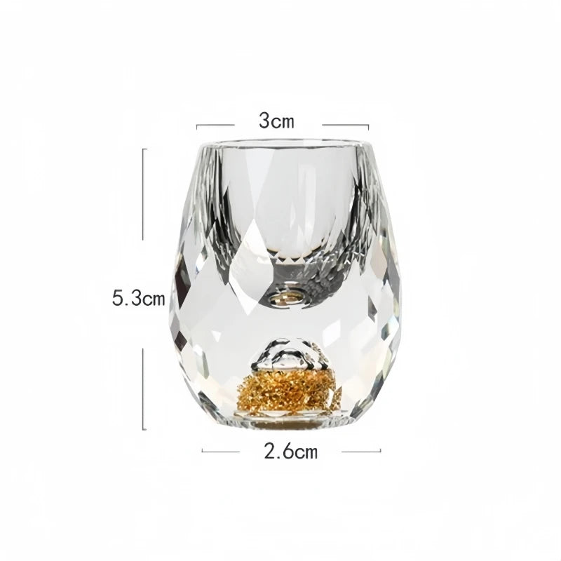 2/6pcs Luxurious Crystal Golden Mountain Shot Glass, Exquisite Handcrafted Spirits Glasses for Whiskey, Vodka & Home Bar Decor Oasis Select
