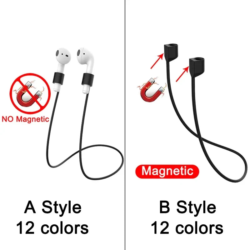 1/3pcs Silicone Strap Magnetic Anti-Lost Rope Bluetooth TWS Earphone Anti Lost Strap For Airpods 1/2/3 Gen Lenovo Earbuds Cord Oasis Select