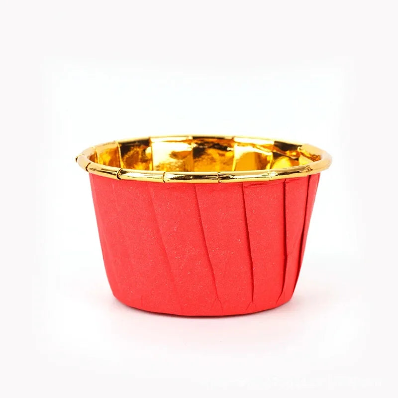 Gold Foil Rolled Paper Cups, Muffin Cupcake, Wedding Party Decorations, Heat Resistant, Kitchen Baking Accessories, 30Pcs Oasis Select 04
