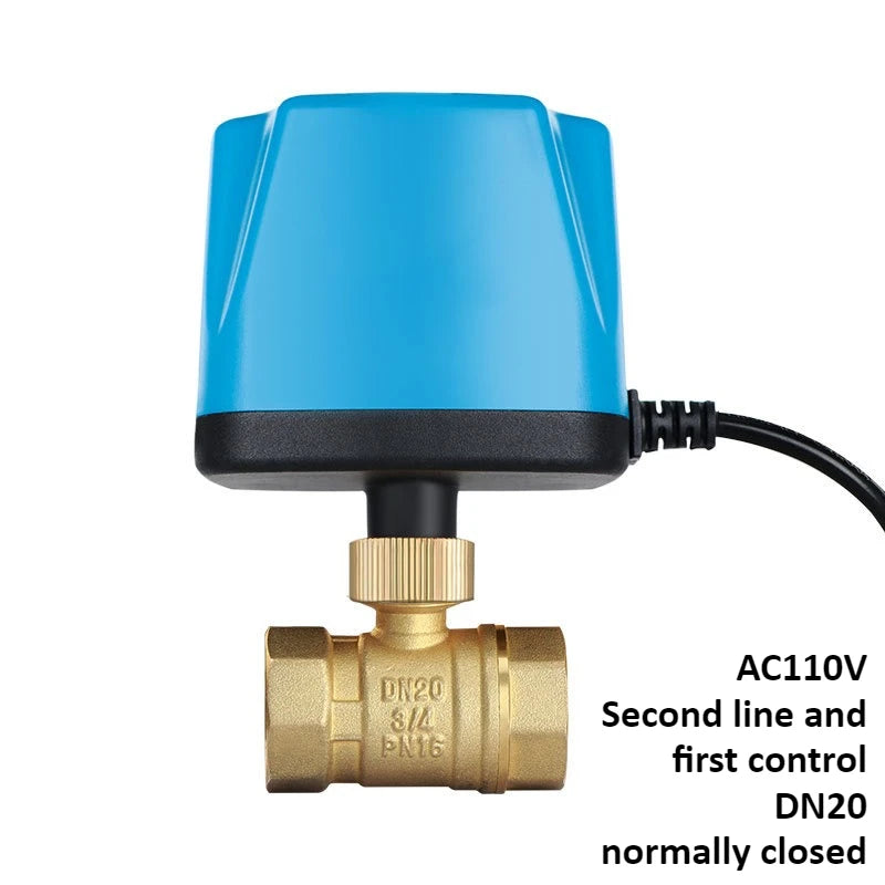 Brass Electric Ball Valve DC12V/24V Three Wire Two Control 1/2 "3/4" 1 "2" Electric Valve Used for Water Solenoid Valve Oasis Select Normally closed DN20 AC110V 2 line 1 control
