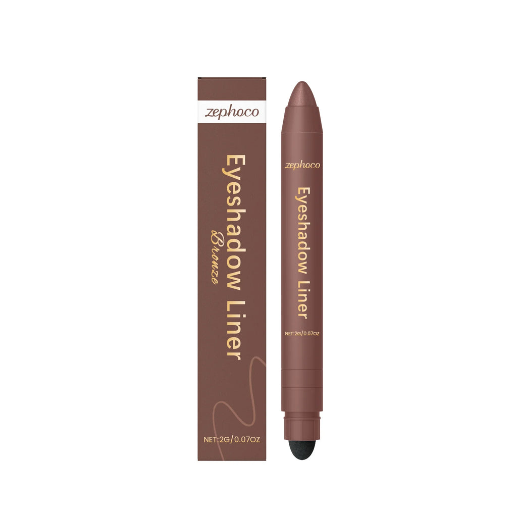 2 In1 Eyeshadow Liner Pen Matte Black Brown Waterproof Natural Long Lasting Silky Smooth Color-Rendering Professional Eye Makeup Oasis Select Bronze