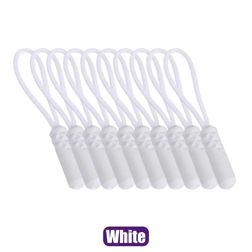 10/20pcs Rucksacks Zip Cord Replacement Clip For Coats Jackets Pull Puller Tent Zippers Pull Rope Zipper Puller Zipper Rope Oasis Select 10pcs White