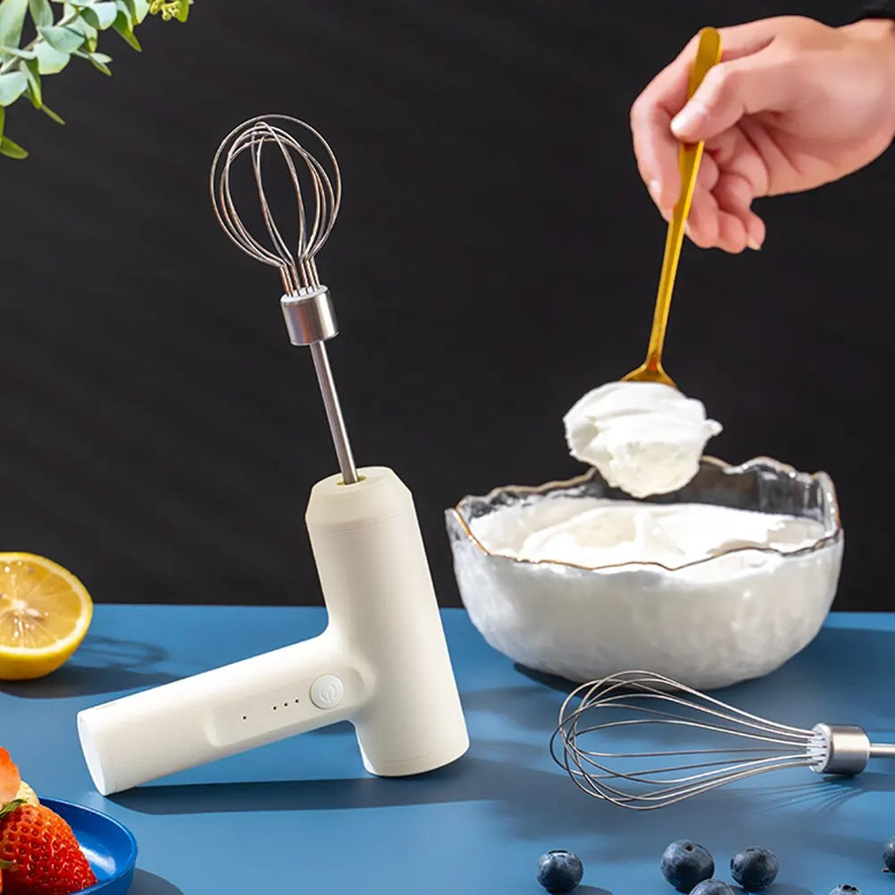 Wireless Electric Egg Beater – 3-Speed Portable Food Mixer