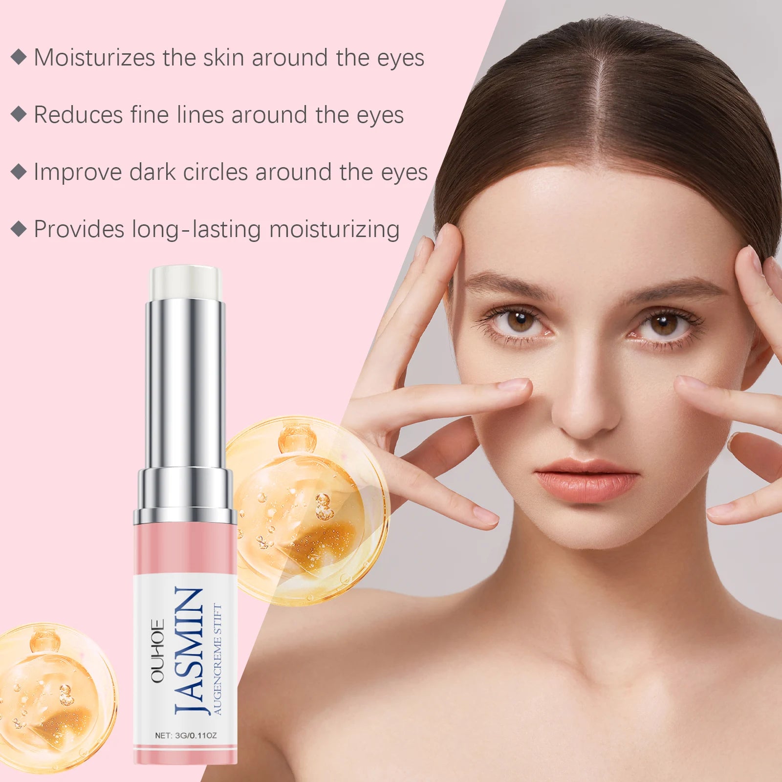 Gentle Nourishing Jasmine Eye Cream Stick, Hydrates Eye Area For Delicate Skin, Tender And Suitable For Daily Eye Care Oasis Select