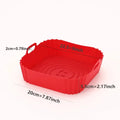Reusable Airfryer Pan Liner Accessories Silicone Air Fryers Oven Baking Tray Pizza Fried Chicken Airfryer Silicone Basket Oasis Select 1pc red