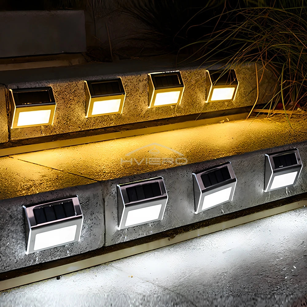 Solar LED Stair & Wall Lights – Waterproof Outdoor Garden Lamp
