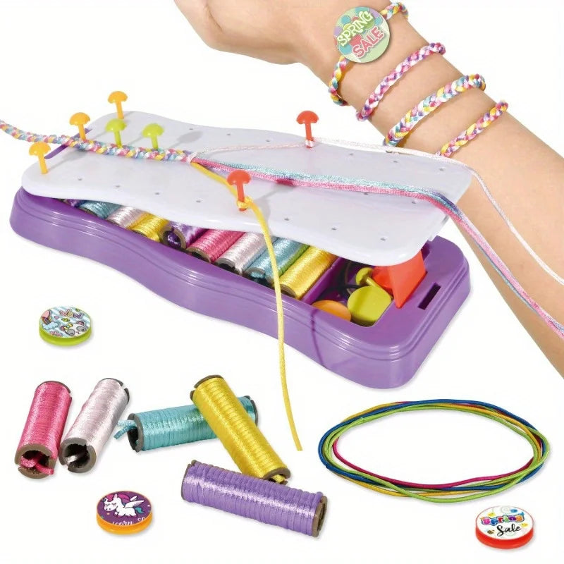 Handmade Rope Braiding Set Colorful Weaving Material Kit DIY Bracelet Craft Creative Activity Friendship Band Making Supplies Oasis Select