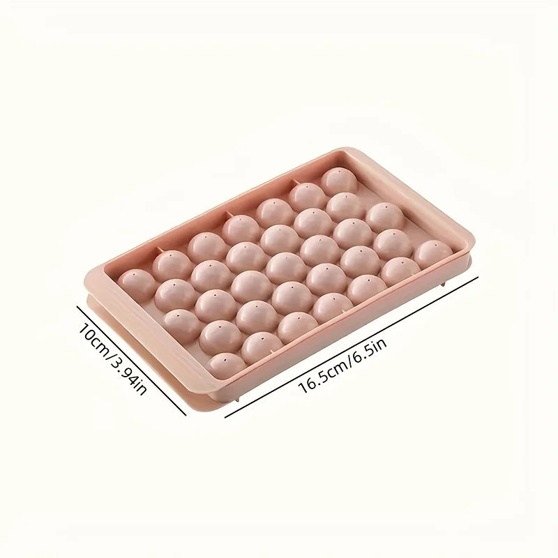 33-Cavity Round Silicone Ice Cube Tray for Making Clear Ice Balls & Spheres Beverages, Kitchen Use, Cocktail Ice Mold Stylish Oasis Select