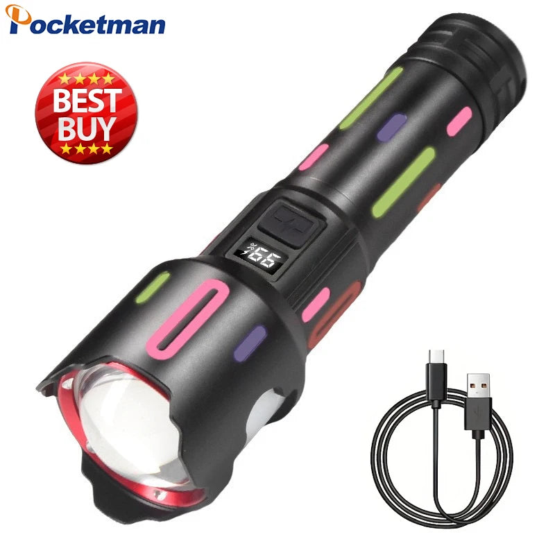 POCKETMAN 3800 Lumen LED Zoom Torch | USB Rechargeable Flashlight