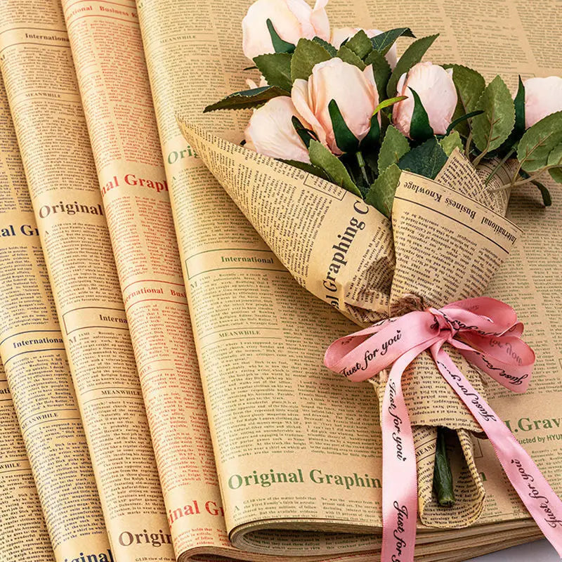 Vintage Newspaper Kraft Gift Wrapping Paper – 50x70cm Sheet