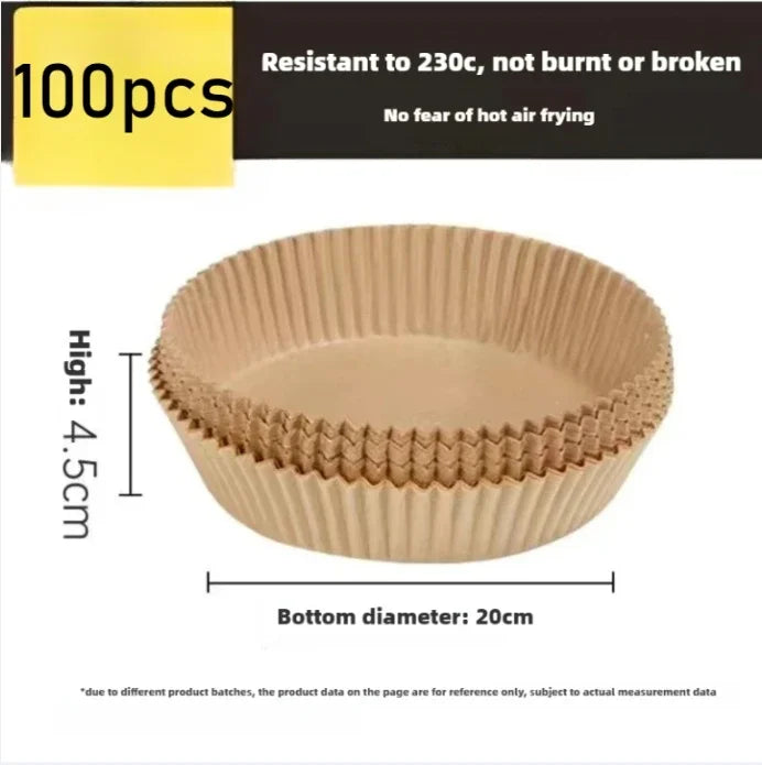 Air Fryer Liner Fryer Air Accessories Aerogrill Parchment Disposable Liner Non-Stick Parchment Baking Oven Paper Accessories Oasis Select 100pcs-Round