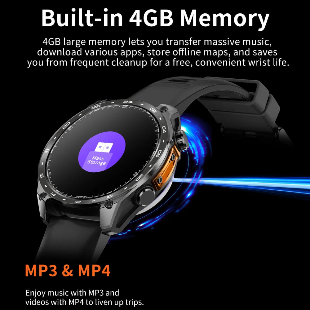 Outdoor Smart Watches GPS Sports App Download 4GB Memory Smartwatch Men Offline Map Waterproof MP3 MP4 LED Lighting Blue Tooth Oasis Select