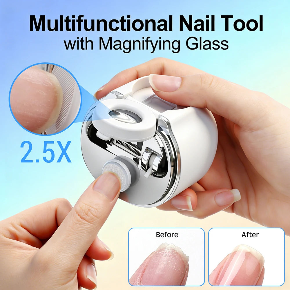 AFDEAL Electric Nail Trimmer – Dual Blade, LED, 3-Speed, LCD