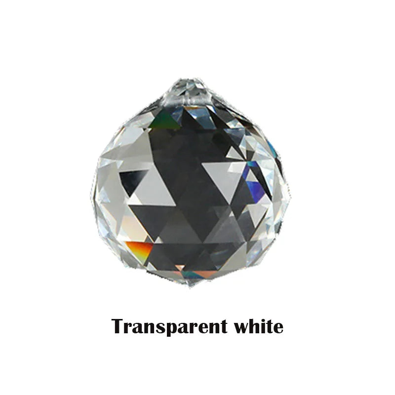 Hanging Ball Sun Catcher Clear Crystal Feng Shui Lamp Ball Prism Rainbow Wedding Decor Home Wedding Party Decoration Ornament Oasis Select transparewhite-null China