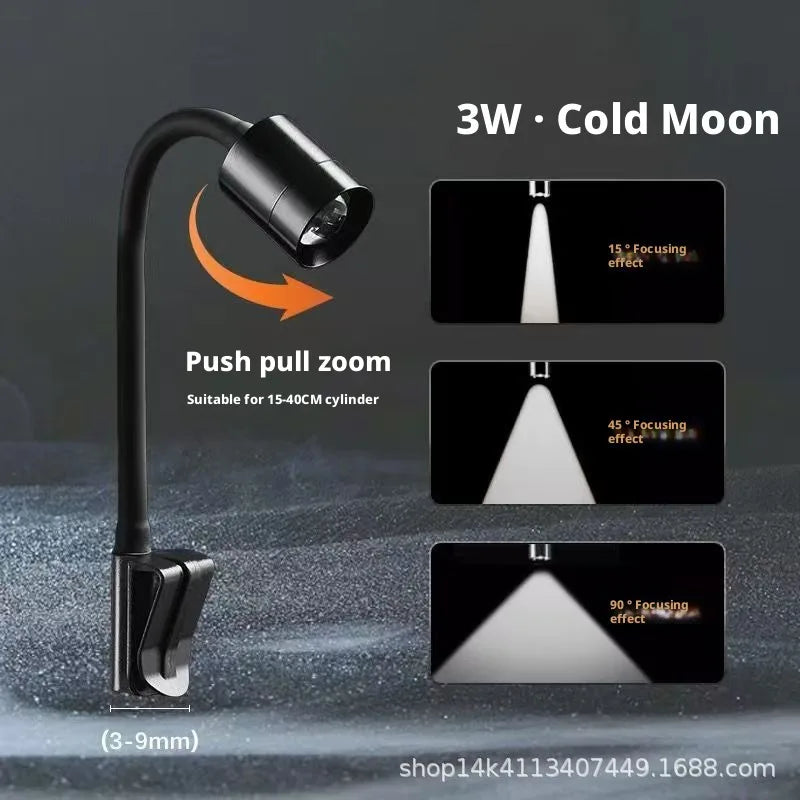 SHINEKNOT 3W Clip-On Aquarium LED Spotlight | Adjustable Focus