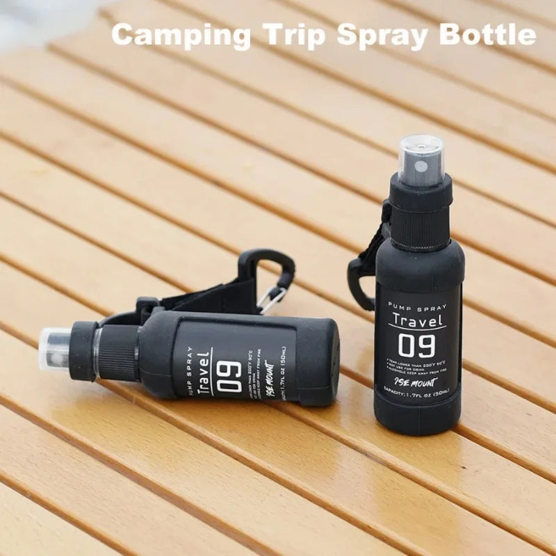 50ml Portable Tactical Spray Bottle Outdoor Camping Hiking Alcohol Dispenser Refillable Empty Bottle Survival Tool Black Oasis Select