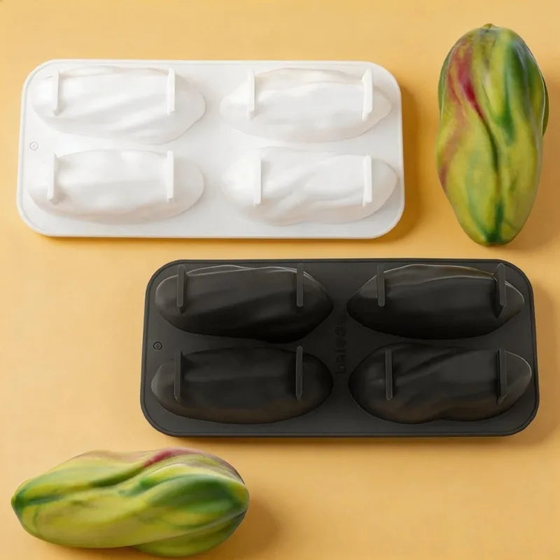 1pcs Pistachio Silicone Mold 4 Cavity Mousse Cake Chocolate Dessert Pudding Baking Tool Handmade Candle Squishy Making Mould Oasis Select