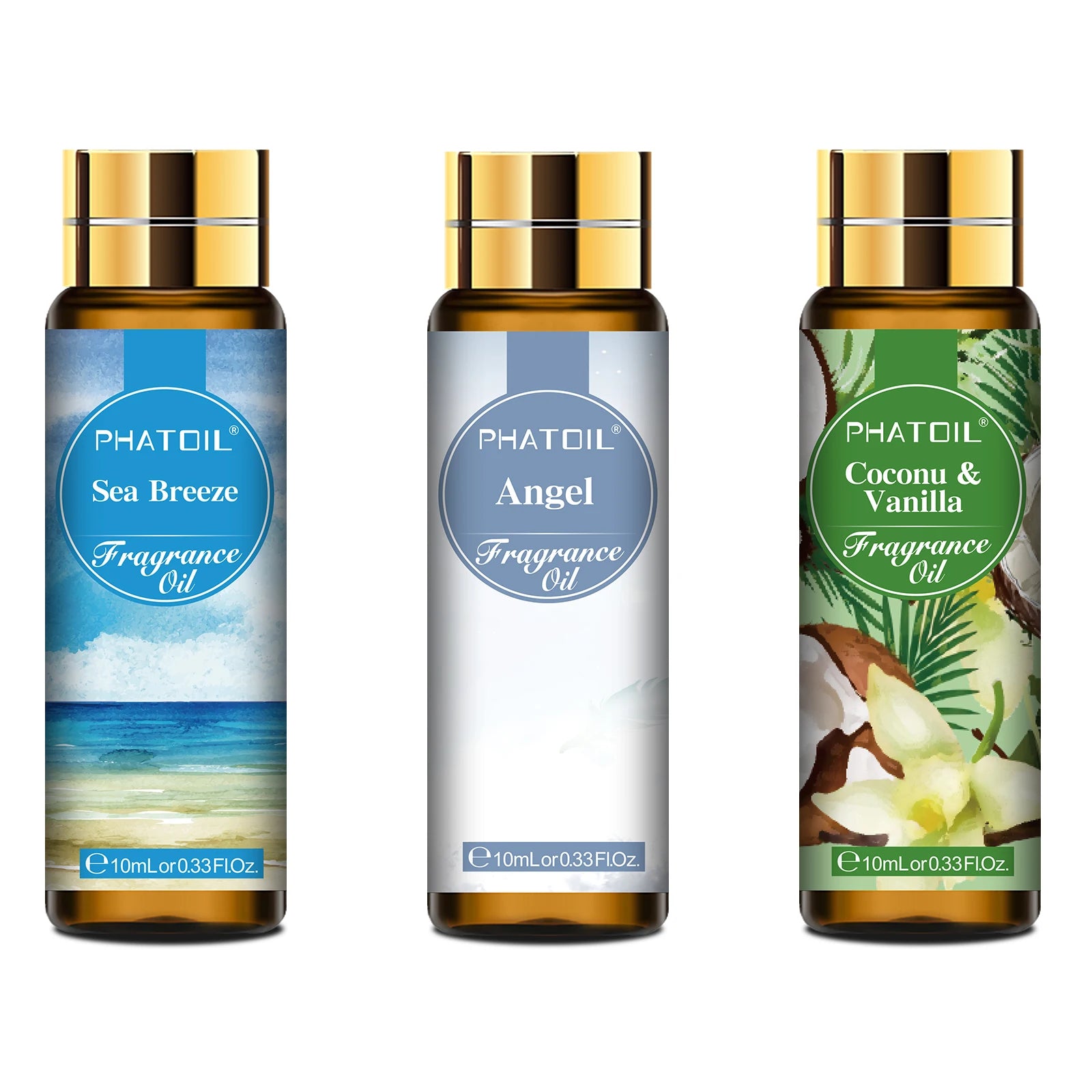 PHATOIL 10ml Aromatherapy Fragrance Oils – Diffuser & DIY Scents