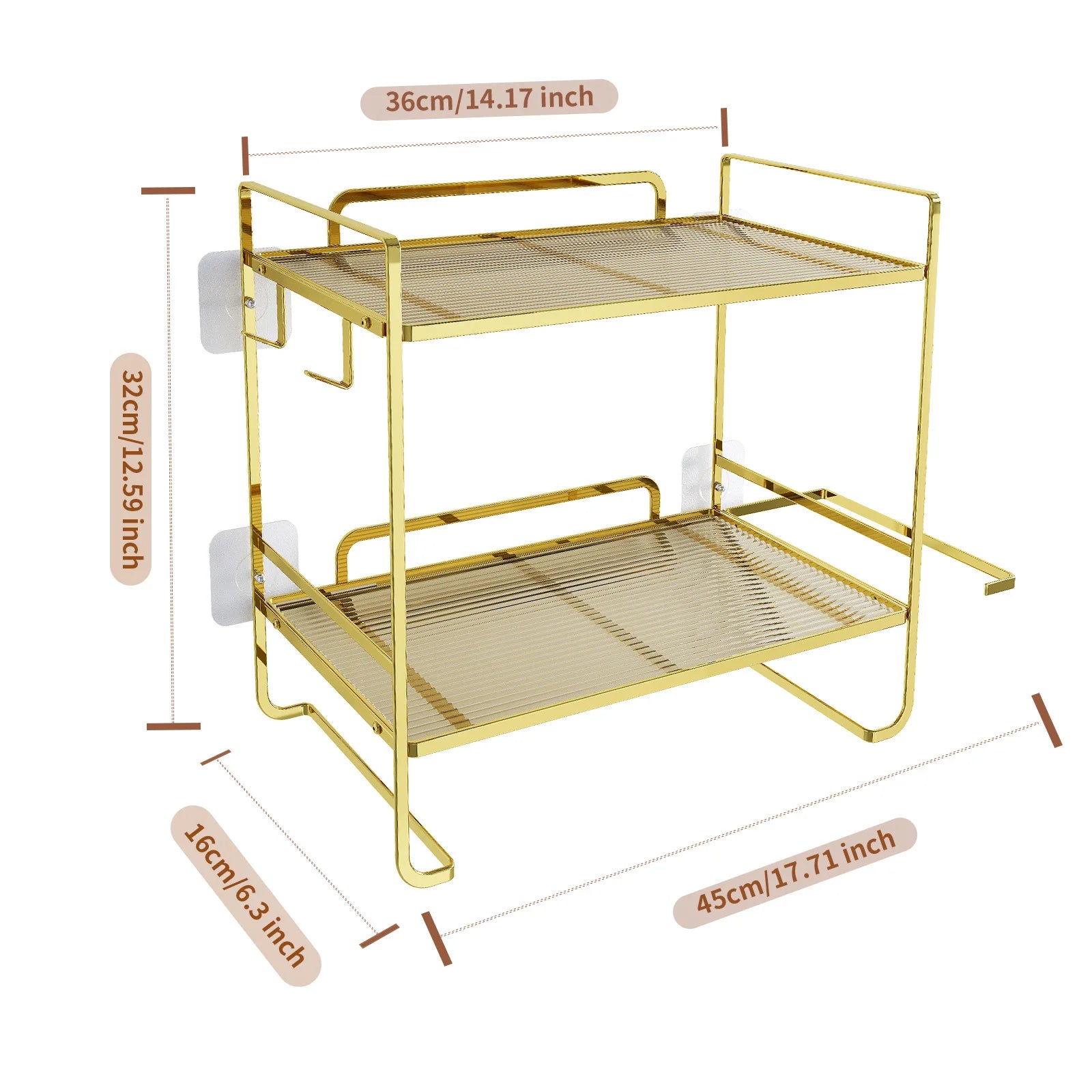 No punching toilet rack, bathroom toilet storage rack, tissue hanger, toilet rack above the water tank Oasis Select gold