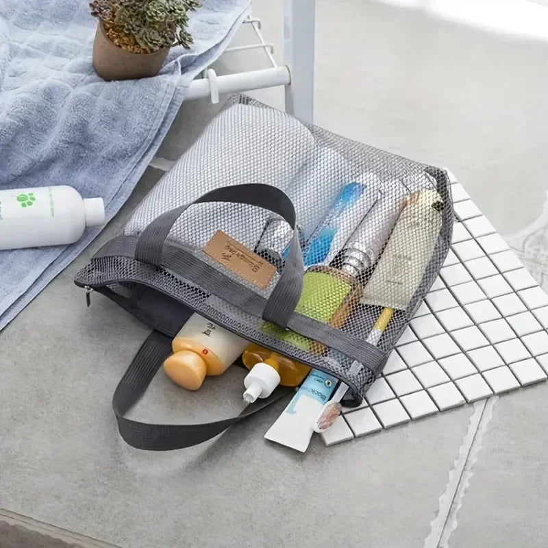 Travel Beach Bag Tote Bag with Mesh Pockets Outdoor Swimmer Toiletry Bag Organizer Packing Cube Carry on Bag for Vacation Oasis Select
