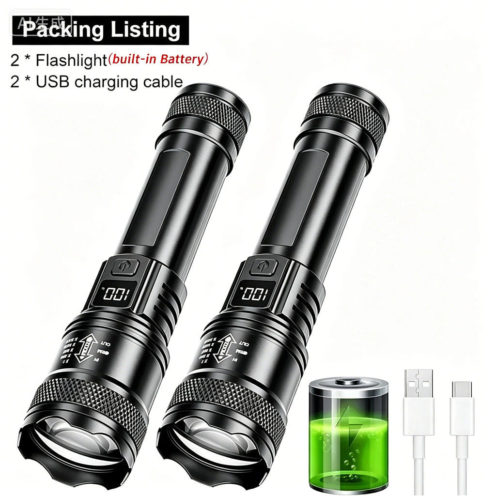 ZHIYU 1600 Lumen LED Zoomable Rechargeable Tactical Flashlight