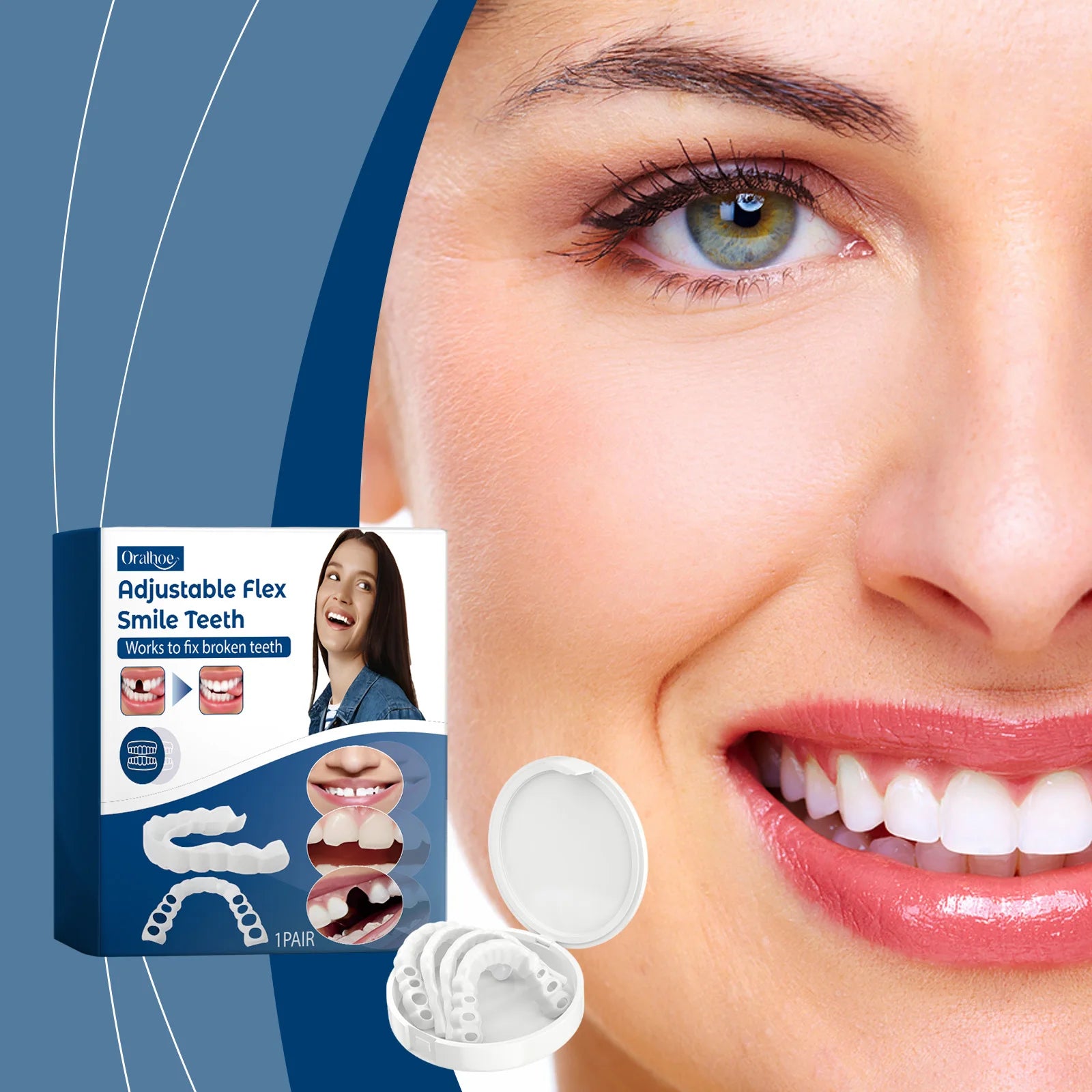 Adjustable Snap-On Dental Veneers – Temporary Teeth Cover Snap-On Dental Veneers Oasis Select