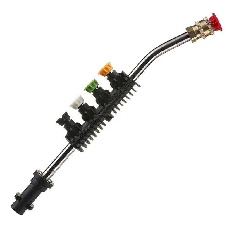 Pressure Washer Extension Wand 30° Curved For Karcher And Lavor 1/4" Quick Connect Power Lance Extension Wand With 5 Nozzles Oasis Select 2