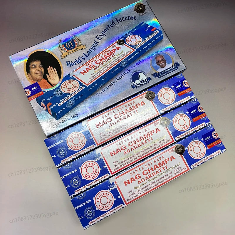 12Boxes Satya Origin100% 15g Hand-Rolled Incense Sticks, SANDAL WOOD，MONEY MATRIX，NAGCHAMPA Multiple Flavors for Yoga Meditation Oasis Select