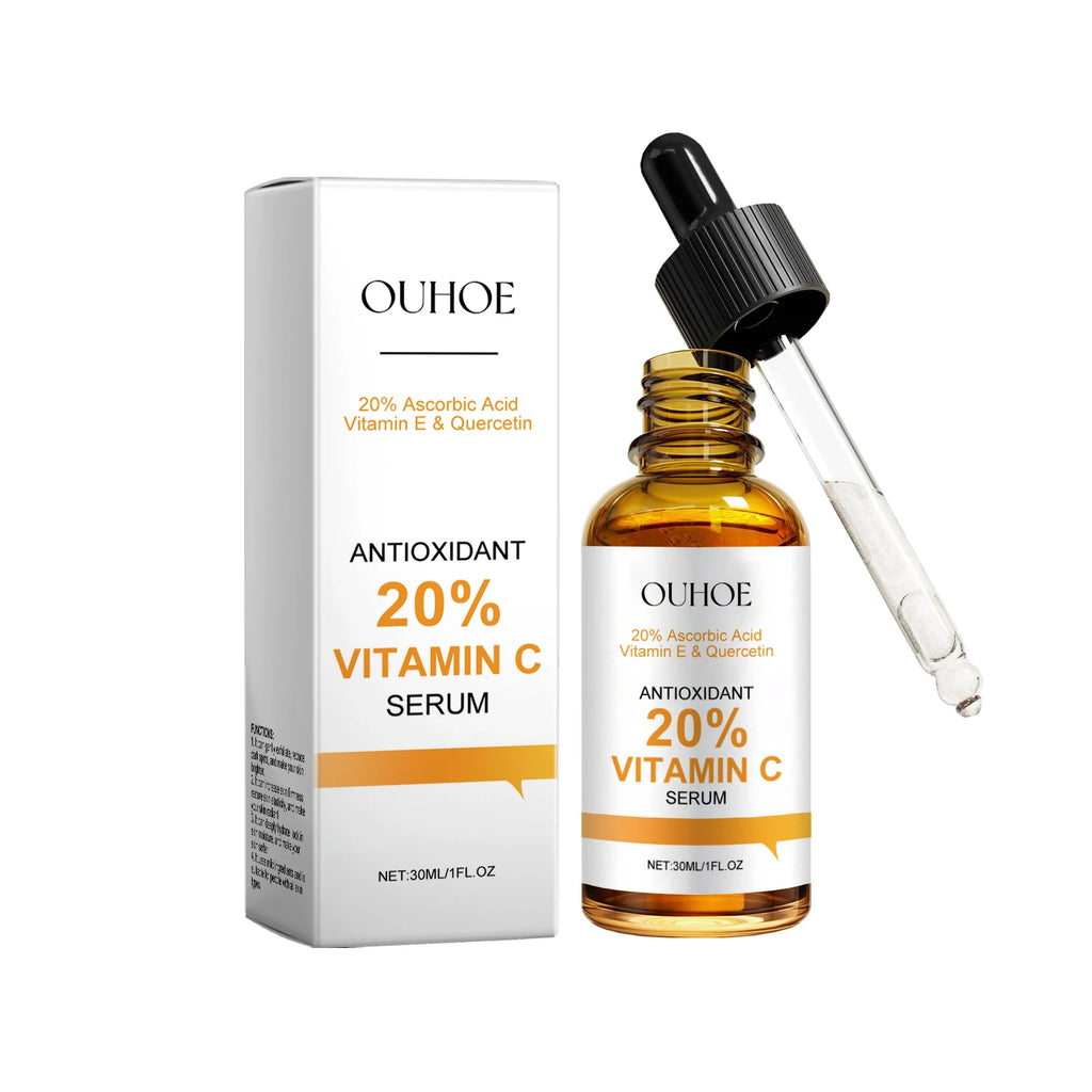 Vitamin C Facial Serum Anti Aging Deep Hydrating Fade Fine Wrinkles Brightening Moisturizing Repair Nourishing Skin Care Essence Oasis Select 30ml boxed