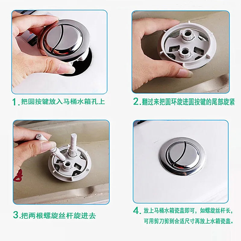 1PC 58mm Toilet Flush Button Dual Flush Toilet Round Button Water Saving Valve Closestool Tank Switch Press Bathroom Accessories Oasis Select