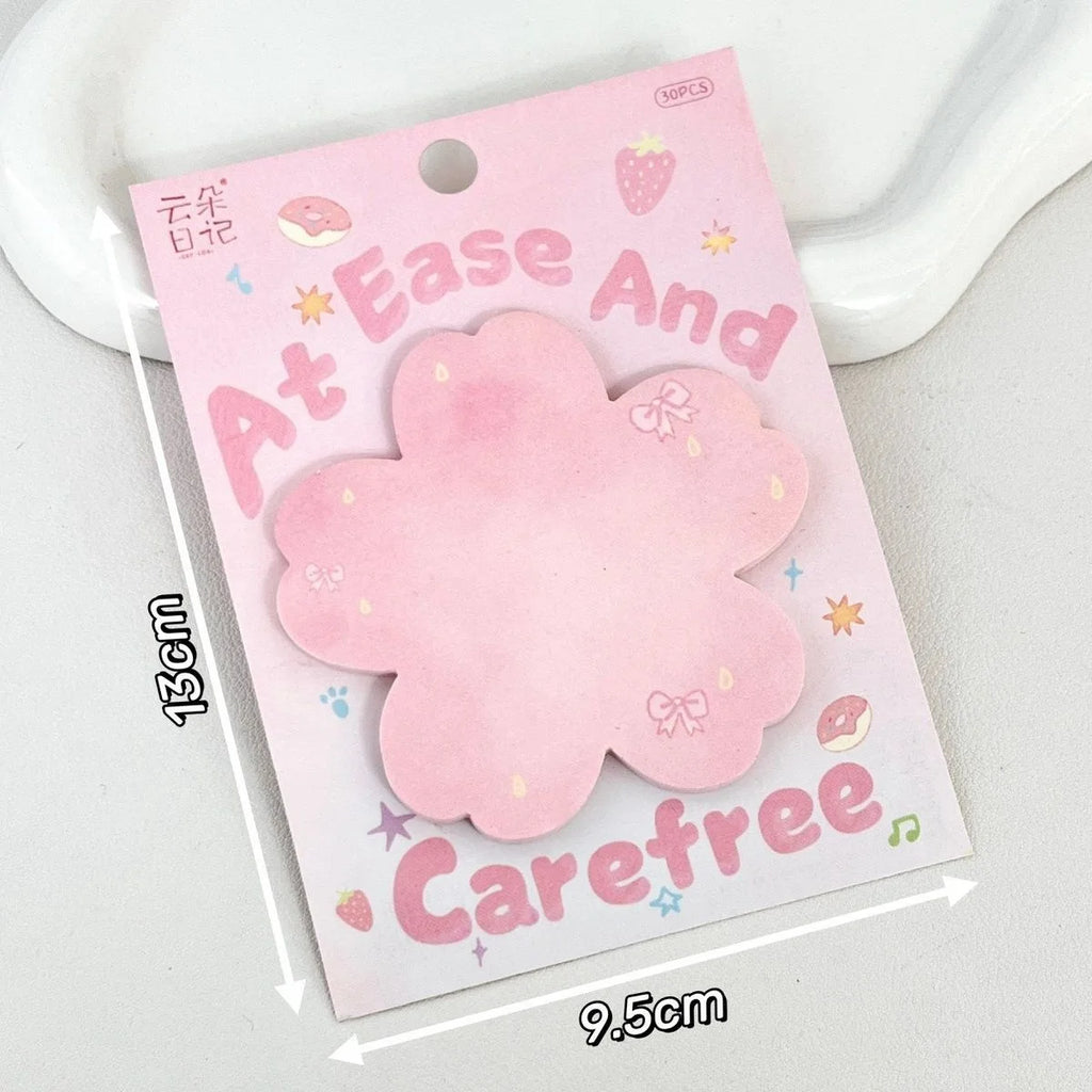 30 Sheets of Paper Special-shaped Notes Ins High-value Students Simple Korean Sticky Message Journaling Stationery Stickers Oasis Select D