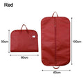 New Foldable Garment Bag Portable Non-woven Suit Storage Bag Solid Color Clothing Dustproof Cover Oasis Select Red