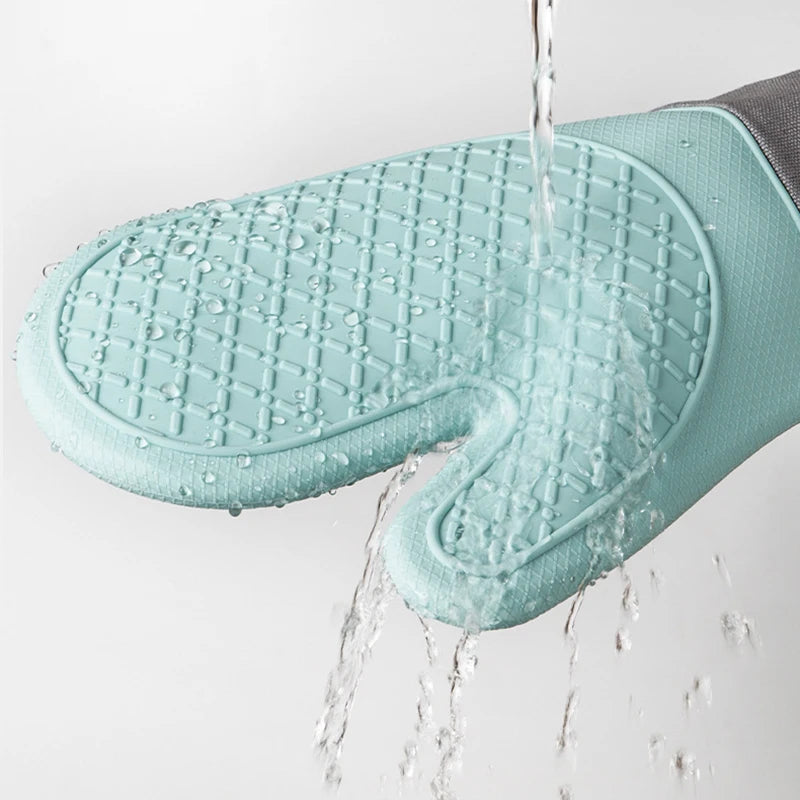 Cute Silicone Kitchen Single Oven Glove Mitts Insulation Heat Resistant Microwave Glove Baking High Temperature Resistance Oasis Select