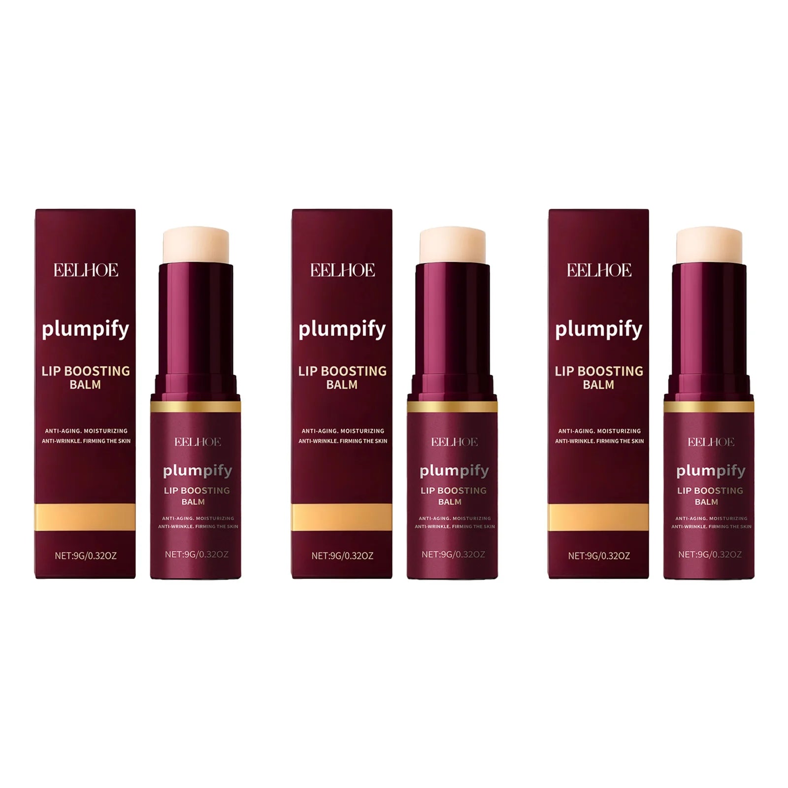 Plumpify Lip Boosting Balm Moisturizing Plumping Sexy Lip Care Fade Lip Lines Nourishing Repair Lip Care Makeup Cosmetics Oasis Select 3 x 9g Boxed