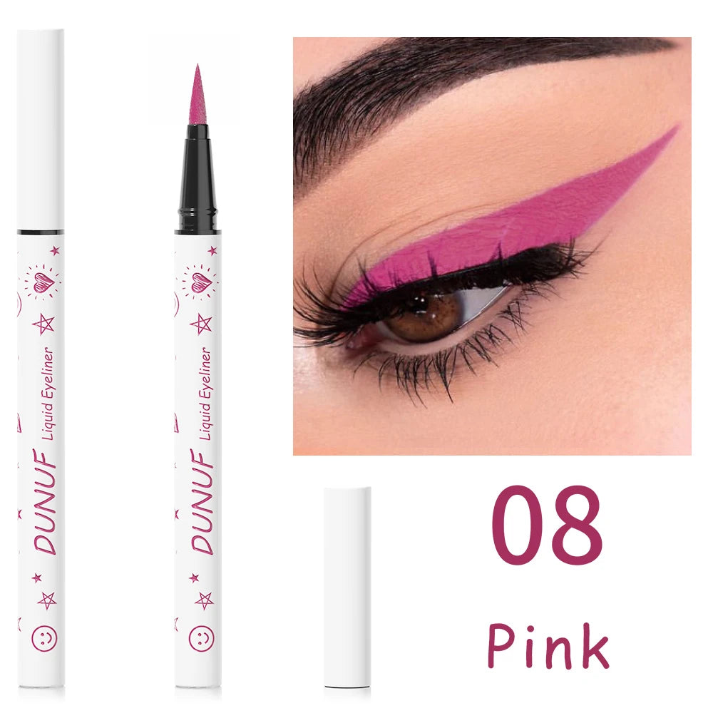 DUNUF 1 Pcs Long Lasting Eyeliner Ultra-fine Smooth Quick Dry Liquid Eyeliner Waterproof, Sweat-resistant and Beginner Friendly Oasis Select 08 Full Size