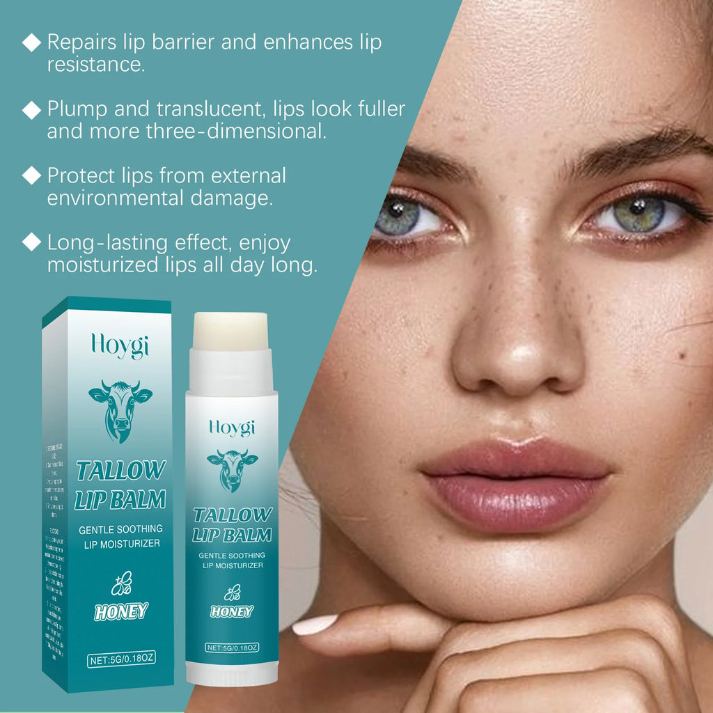 Hoygi Tallow & Honey Lip Balm – Moisturize, Plump & Smooth Tallow Lip Balm Oasis Select
