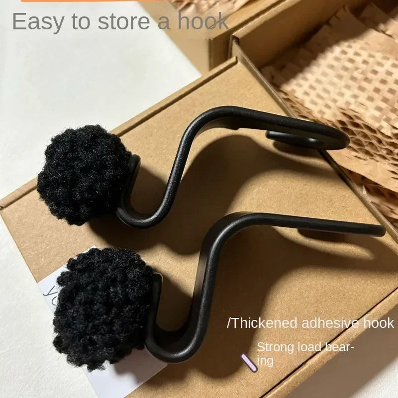 Cute Little Coal Ball Car Seat Back Hook Storage Car Headrest Organizer Food Bag Handbag Car Decoration Clothes Hanger Oasis Select