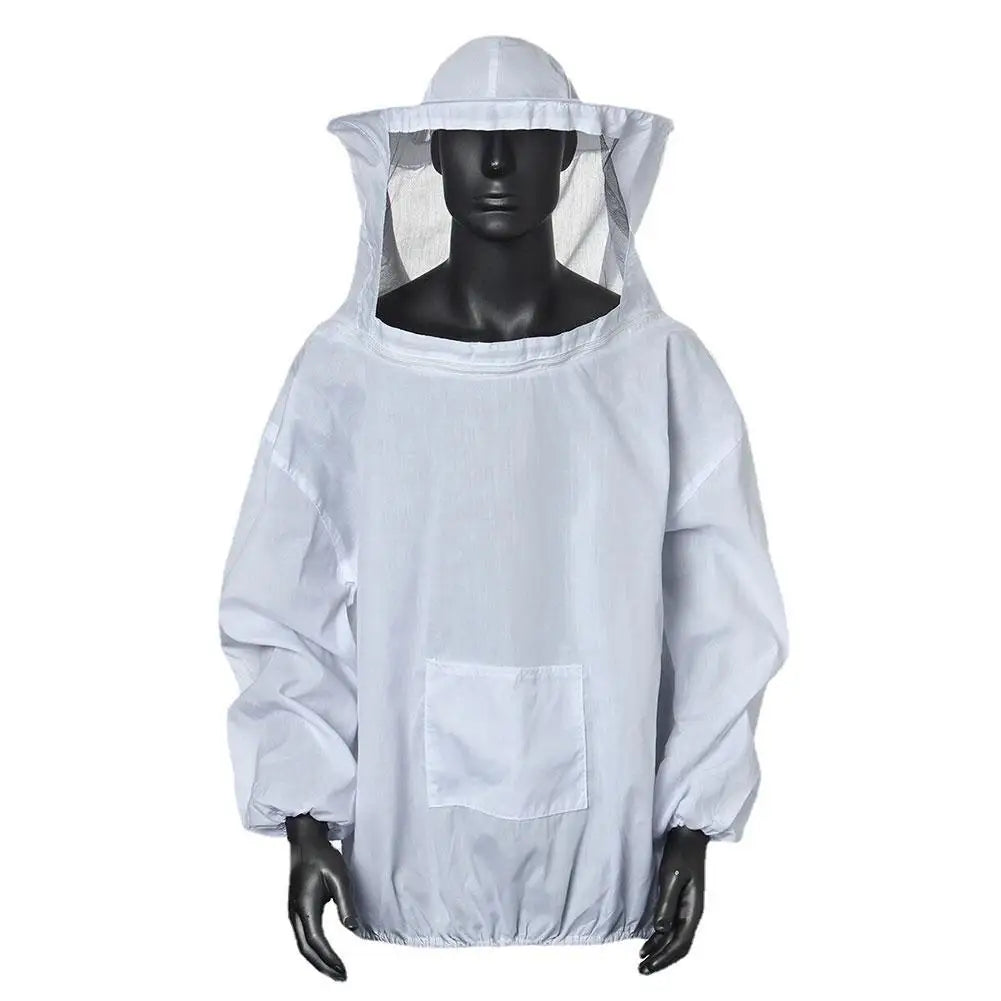 Protective Beekeeping Jacket Veil Smock Equipment Beekeeping Hat Sleeve Beekeeper Suit Apiculture Bee Dress Oasis Select White