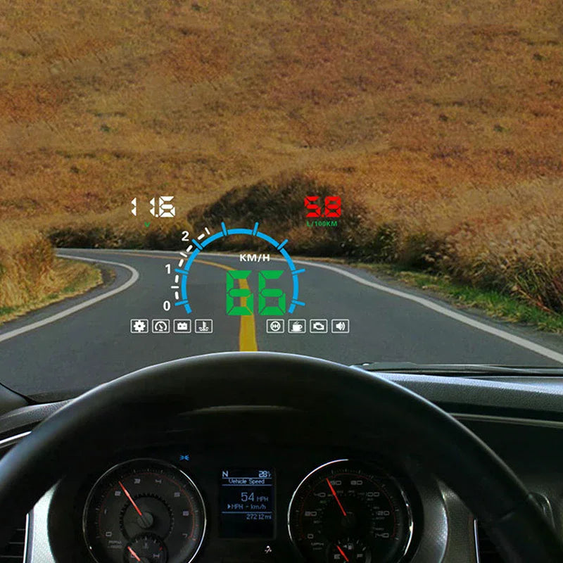 Car Driving Information Head Up Display Speedometer Oil Consumption Speed Water Temperature Windshield Projector OBD2 HUD Truck Oasis Select