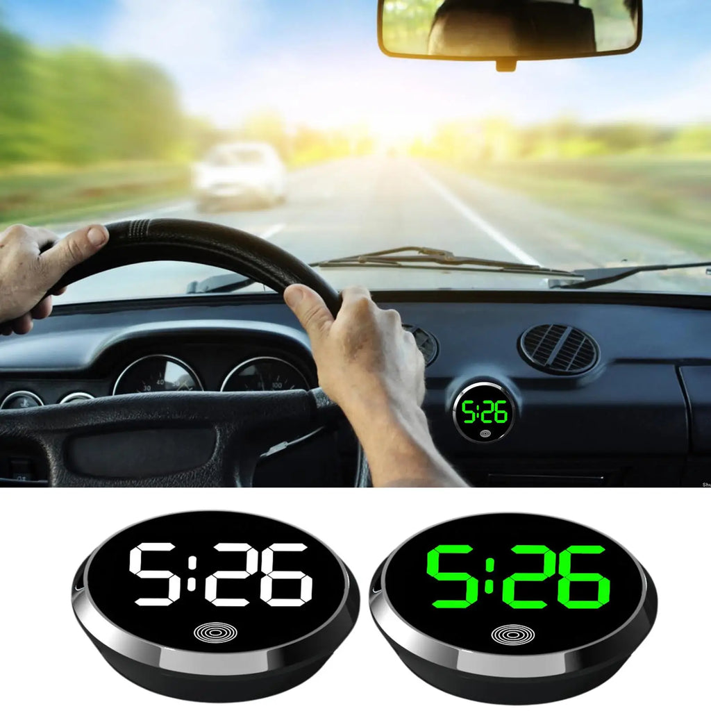 Car Clock Mini Clock Digital Touch-Control Light Watch with LED Display Vehicle Dashboard Decoration Clock Ornaments Accessories Oasis Select