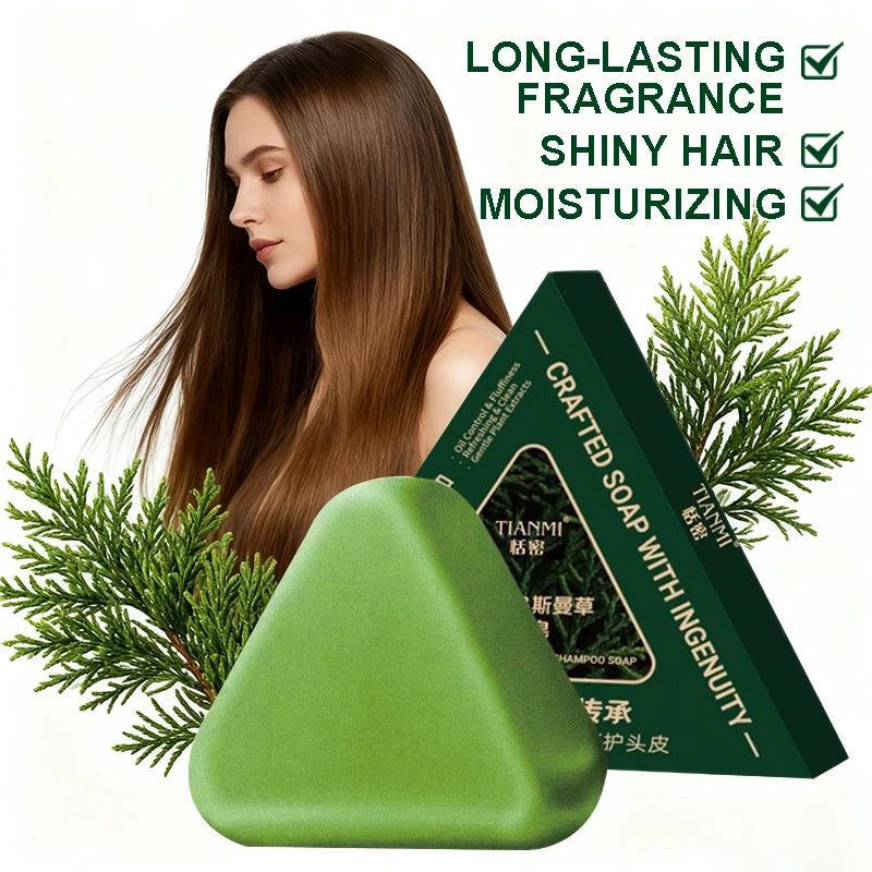 120G Cypress Leaf & Usmanthus Shampoo Bar, enriched with herbal extracts such as ginseng and cypress leaves, gently cleanses Oasis Select