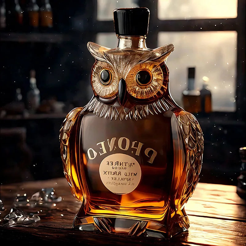 Novelty Animal Shape Whiskey Decanter Creative Glass Liquor Bottle for Scotch Bourbon & Whiskey Bar Decor & Gift Oasis Select