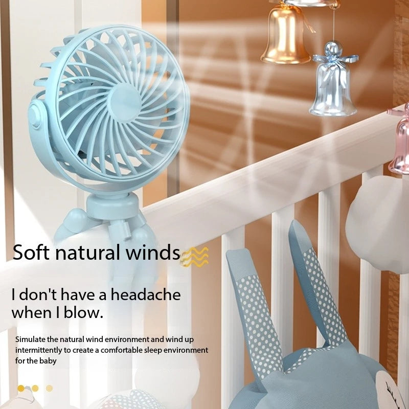 Octopus Mini Clip-On Fan with Night Light | Stroller & Travel