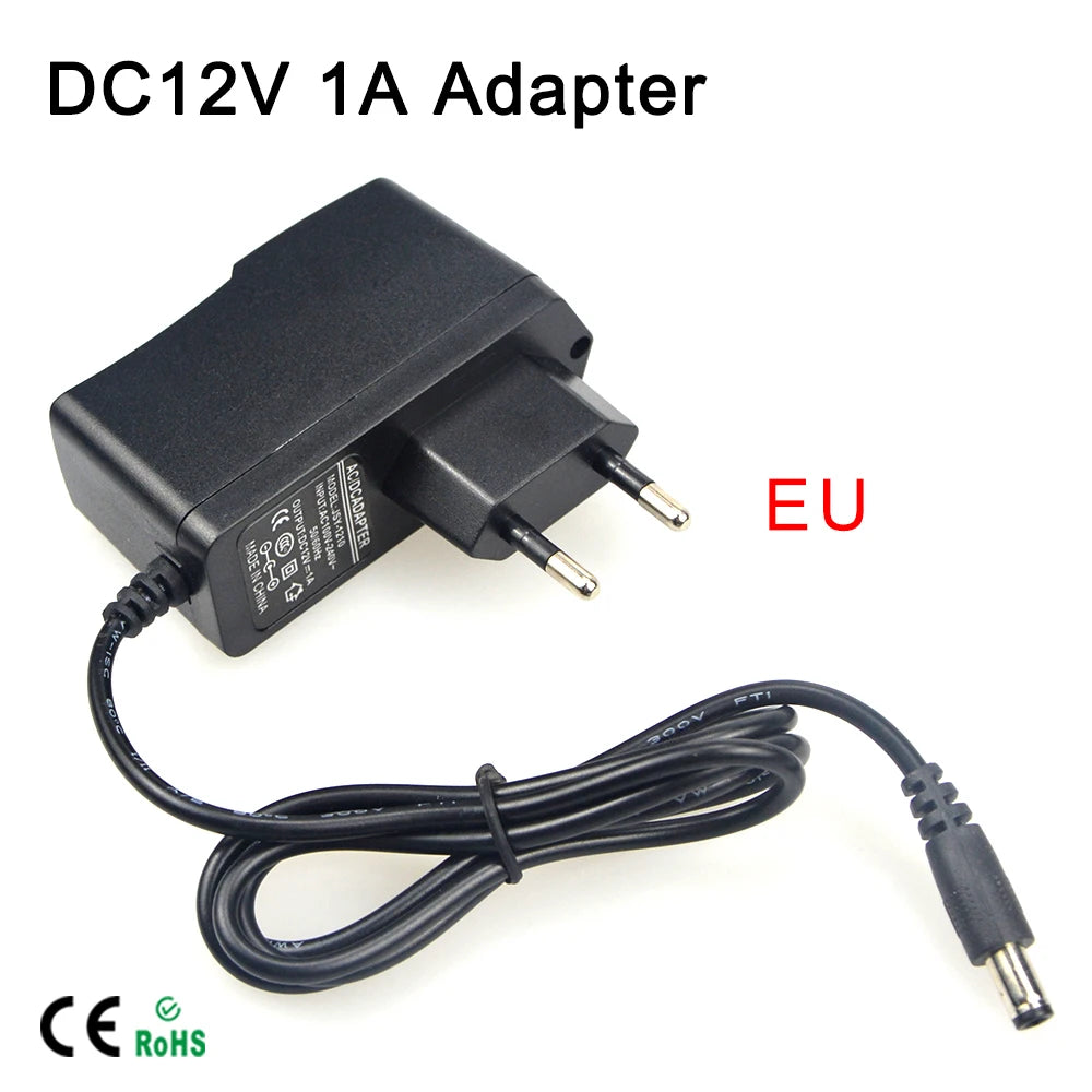 12V Power Supply Transformer with EU/US Plug Charger Converter AC 100-240V to DC 12V LED Lighting Adapter Driver 1A 2A 3A 5A 8A Oasis Select